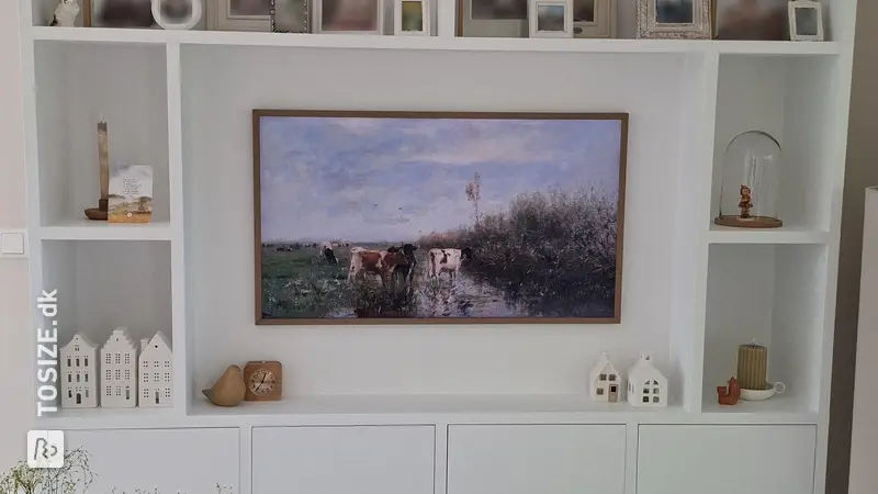 Stylish white TV cabinet for the living room, by Marleen