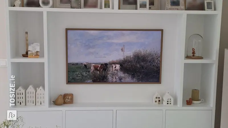 Stylish white TV cabinet for the living room, by Marleen