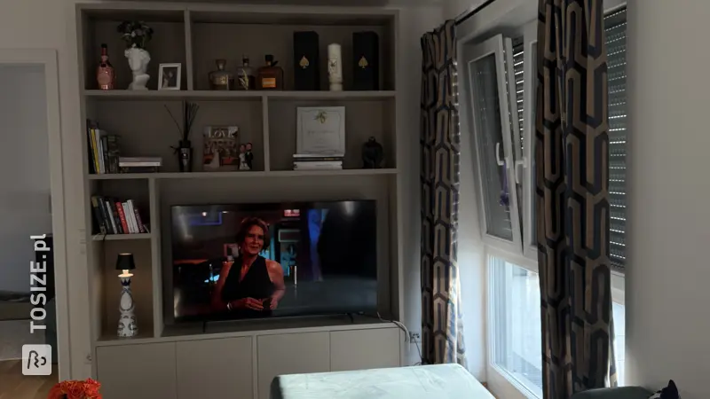 Stylish TV shelf for the living room, by Jiline