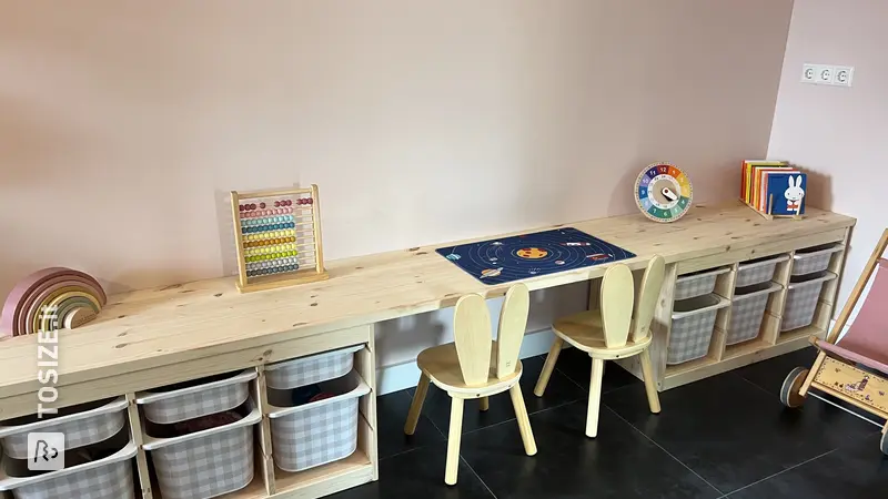 Stylish Pine Desk for the Children's Playroom, by Babette