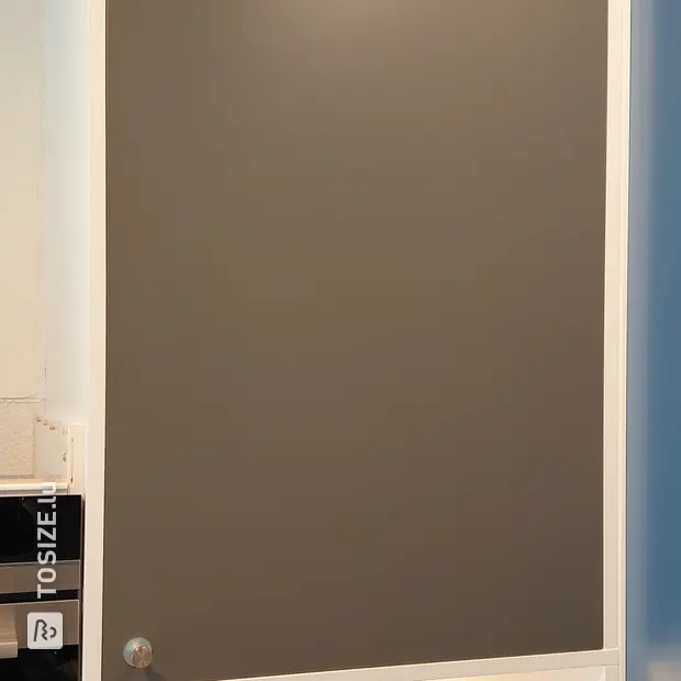 Grey cabinet with doors and shelves