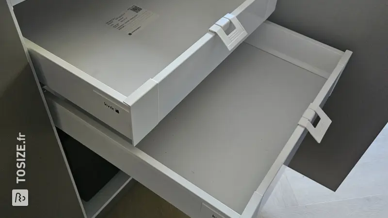 Tiroirs de cuisine sur mesure avec technologie Blum, par Edwin