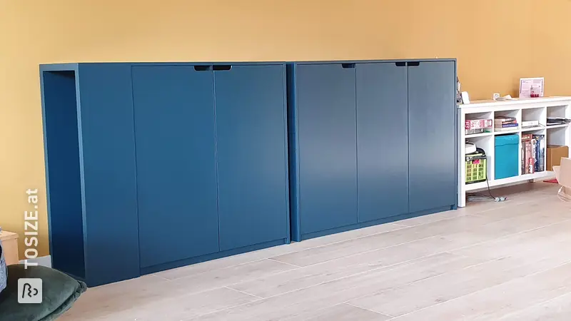 Stylish Blue Plywood Sideboard for the Living Room, by Rick