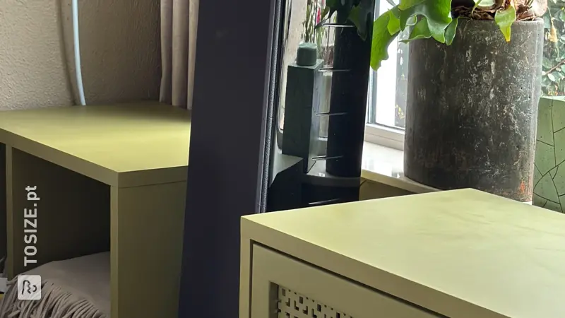 DIY Audio Cabinet for the Living Room in Fresh Moss Green, by Talitha