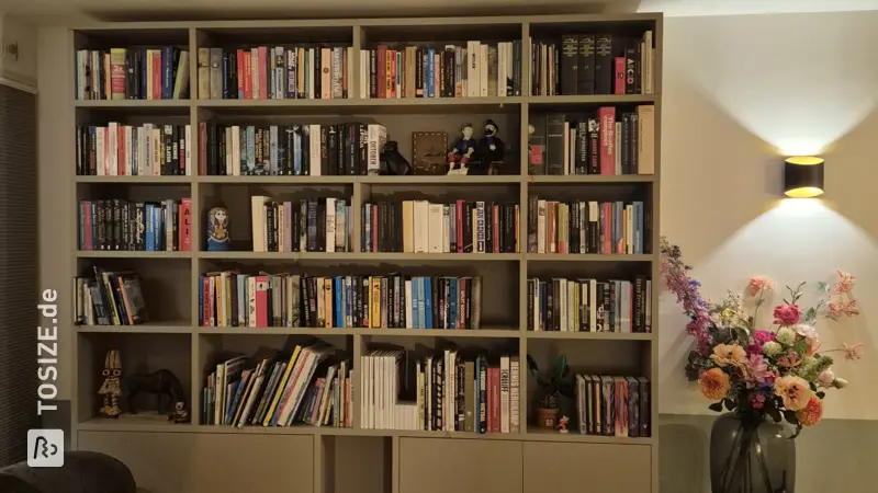 DIY Living Room Bookcase in Dark Ecru, by Jonas