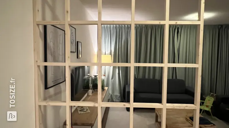 Stylish Room Divider made of Pine Wood, by Chris