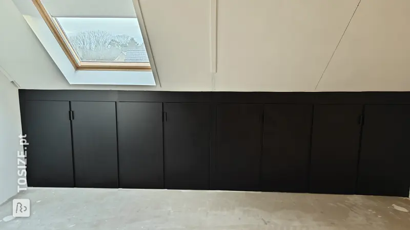 Black built-in cupboard in the attic knee wall, by Ralph