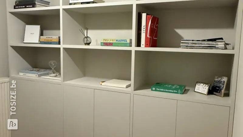 Stylish Bookcase and Reading Corner in Shadow White, by Noëll