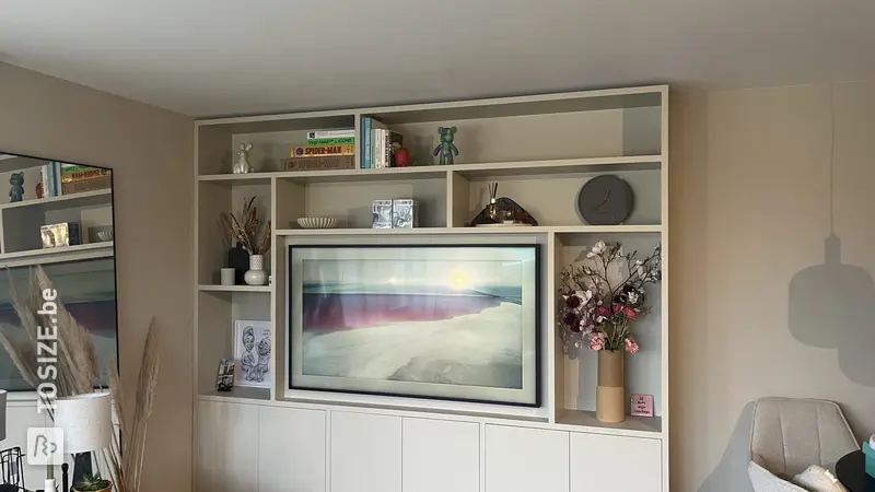 Stylish TV cabinet and wall unit, by Lieke