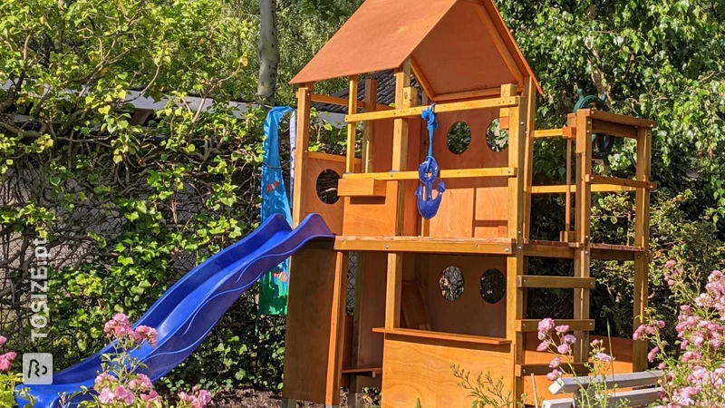 A plywood play/climbing house, by Gert