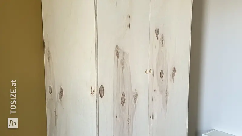 Custom-made side and back walls for IKEA wardrobes, by Alex