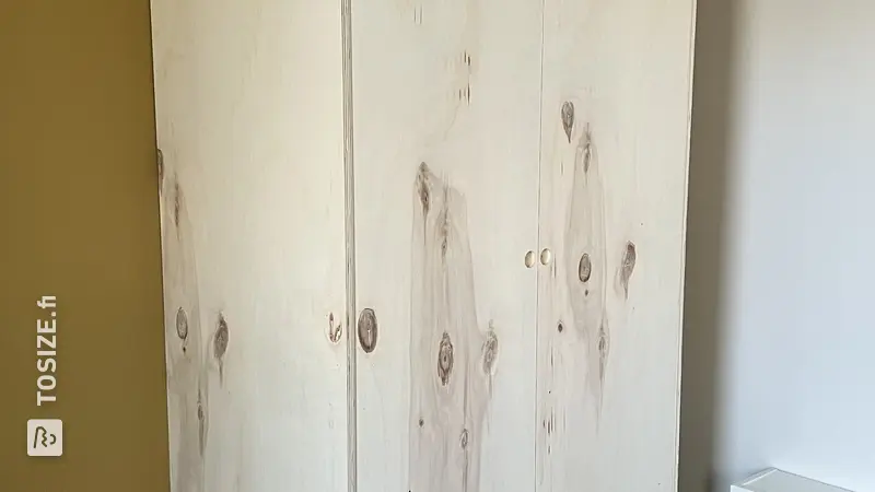 Custom-made side and back walls for IKEA wardrobes, by Alex