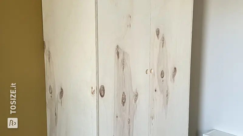 Custom-made side and back walls for IKEA wardrobes, by Alex