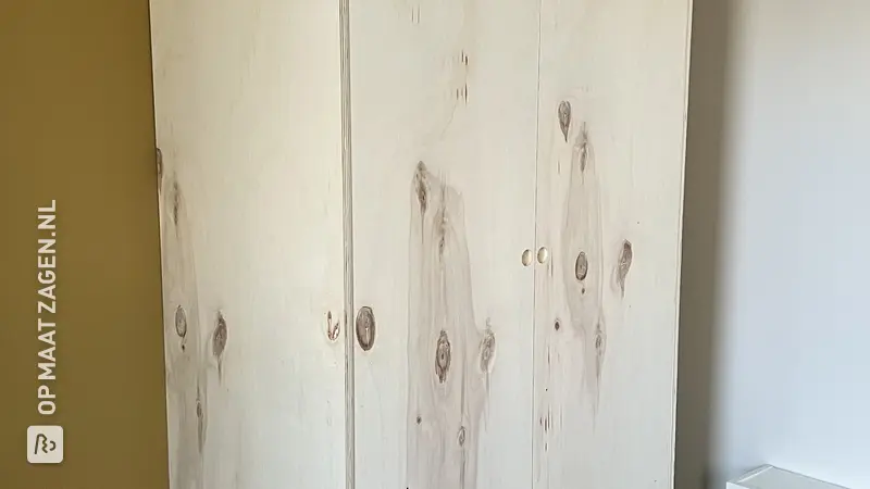 Custom-made side and back walls for IKEA wardrobes, by Alex