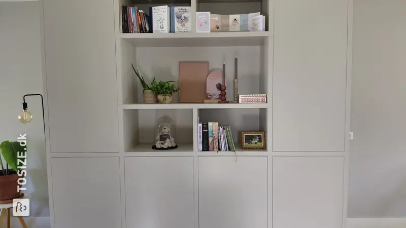 Spacious living room cabinet, painted in Subtle Stone, by Madeleine