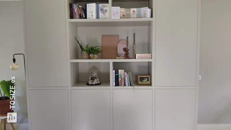 Spacious living room cabinet, painted in Subtle Stone, by Madeleine