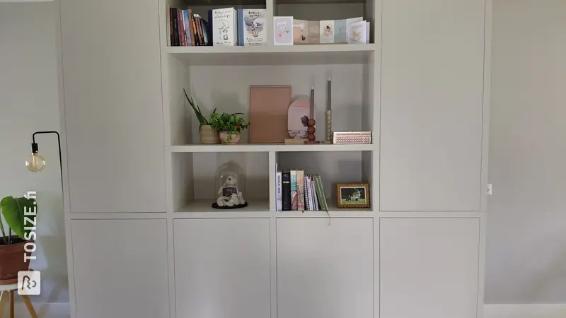 Spacious living room cabinet, painted in Subtle Stone, by Madeleine