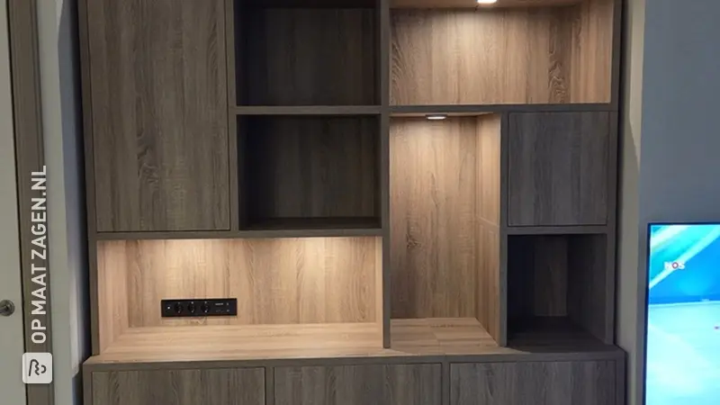 Stylish Bookcase with Dimmable Lamps, by Martin