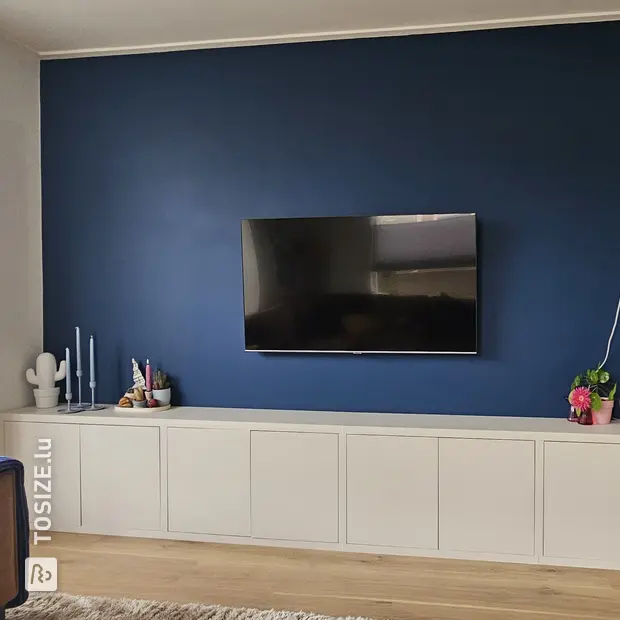 White sideboard with doors and shelves