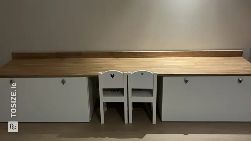 Children's desk and play corner with IKEA Smastad, by Sofie