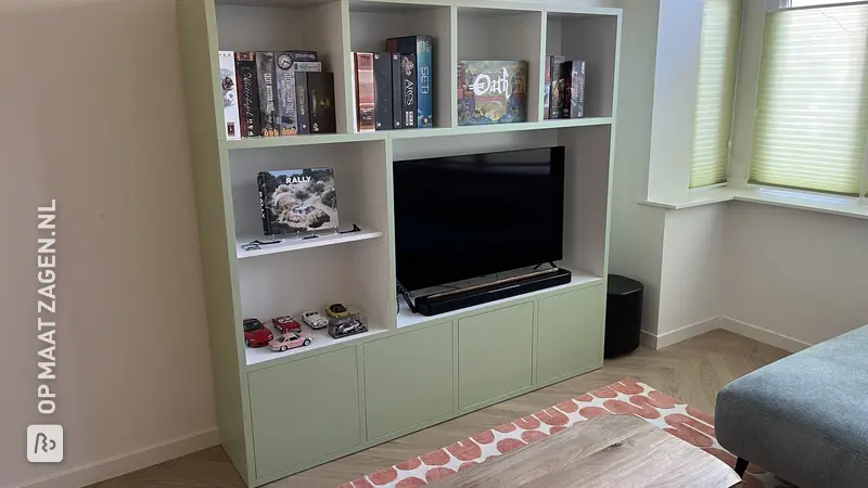 Stylish TV cabinet and board game cabinet for the living room, by Loek