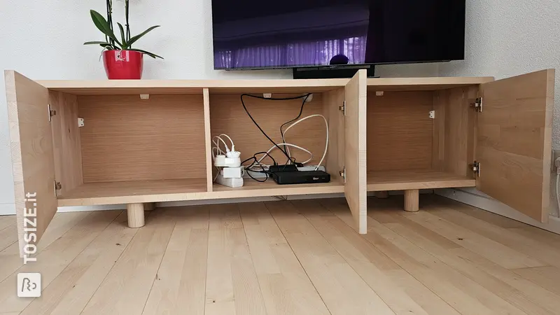 Making a DIY TV cabinet from solid beech panels, by Jan