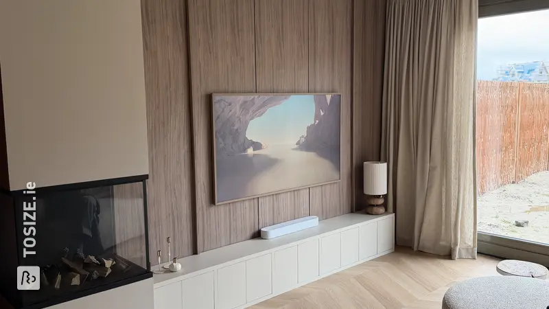 Low TV cabinet painted in Dune, by Jeffrey