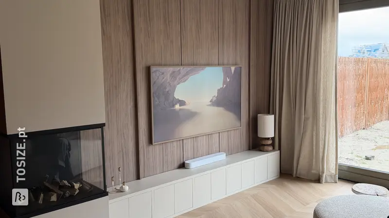 Low TV cabinet painted in Dune, by Jeffrey