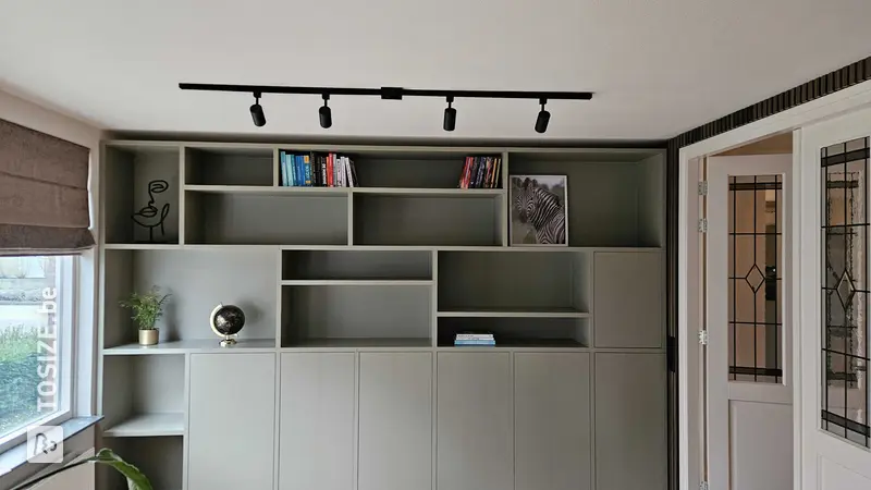 Stylish Jade Green wall cabinet for the office, by Jeffrey