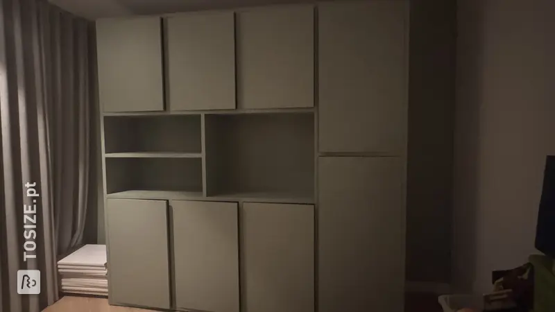 Stylish Living Room Wall Cabinet made of primed MDF, by Arjan