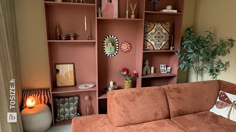 Stylish open shelving unit for the living room, by Marre