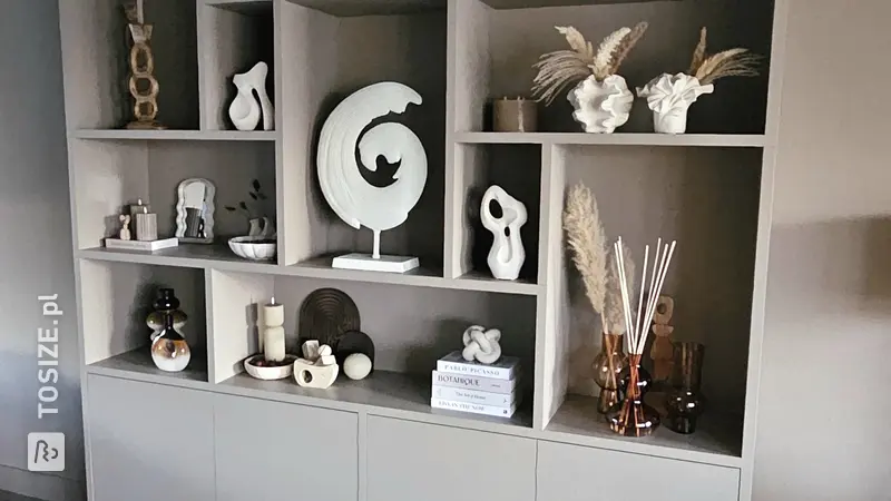 Stylish Japandi Shelf Cabinet in Wall Color, by Ingeborg