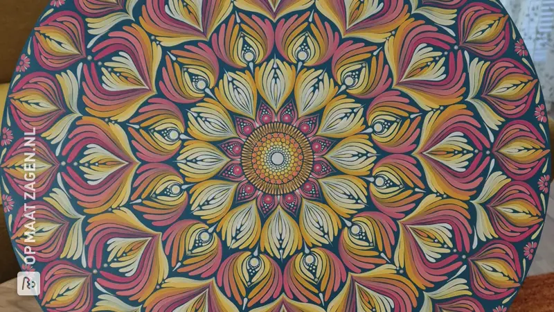 Magnificent mandala wall art with dotting technique, by Natasa