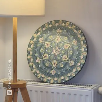 Magnificent mandala wall art with dotting technique, by Natasa