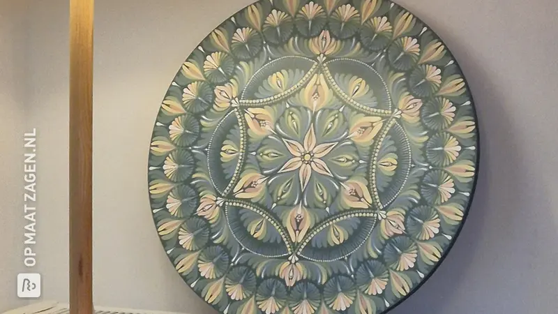 Magnificent mandala wall art with dotting technique, by Natasa