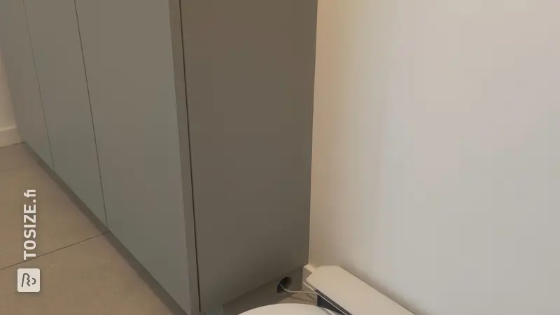 Integrated technology cabinet made of lacquered MDF, by Stijn