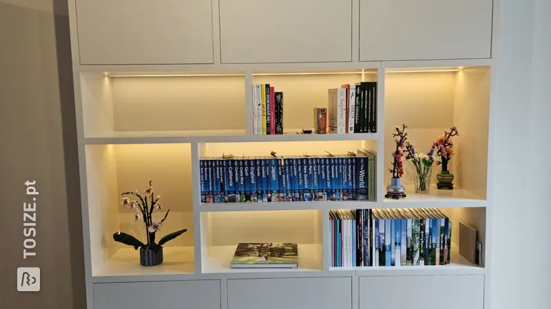 Stylish Bookcase with LED lighting, by Bart