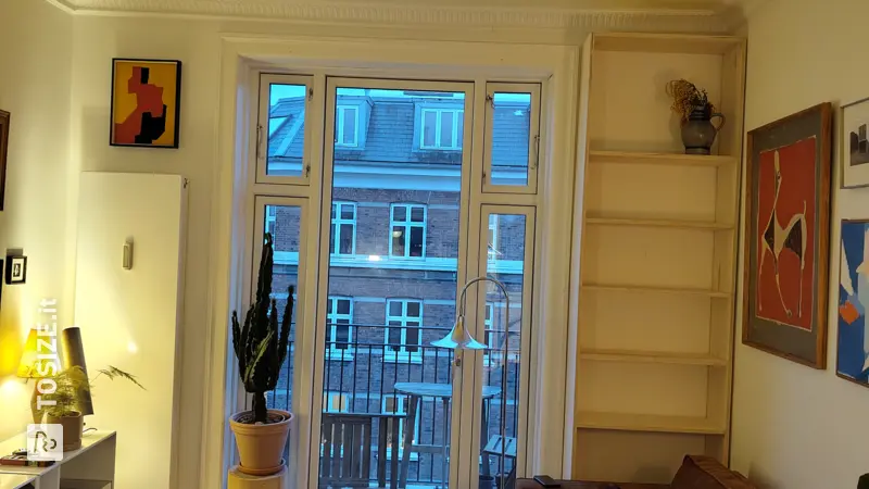 Living Room Built-in Bookcase in Plywood, by Nils