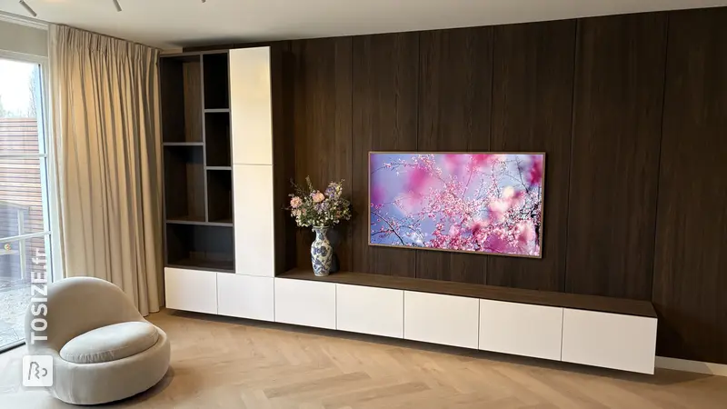 Magnifique meuble à compartiments et meuble TV avec cloisons amovibles, par Ilvy
