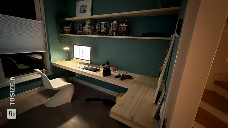 Floating Desk with Bookshelves, by the Jansen Family