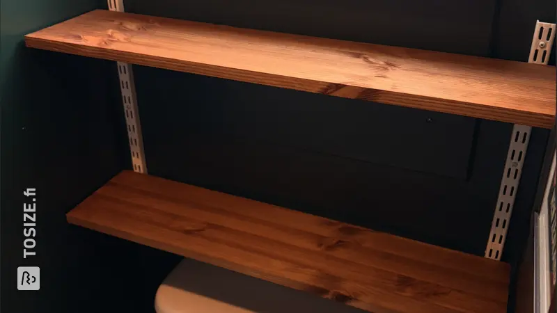 Beautiful Stained Wooden Shelves DIY, by Derek