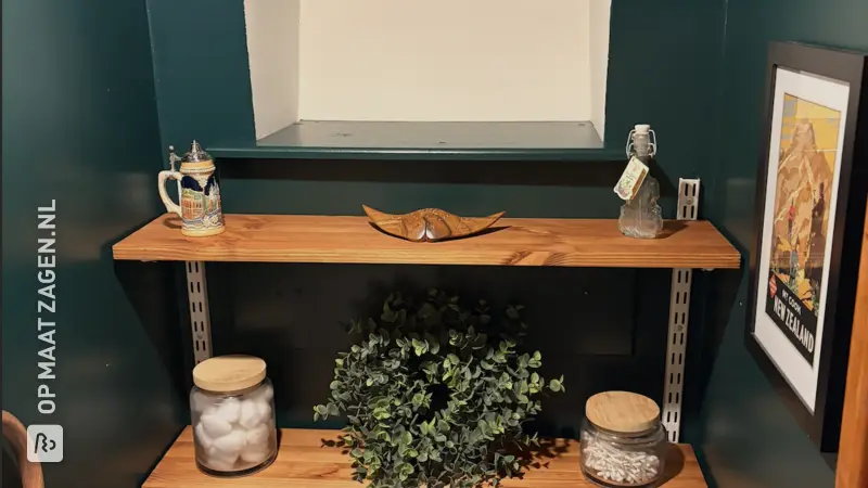 Beautiful Stained Wooden Shelves DIY, by Derek