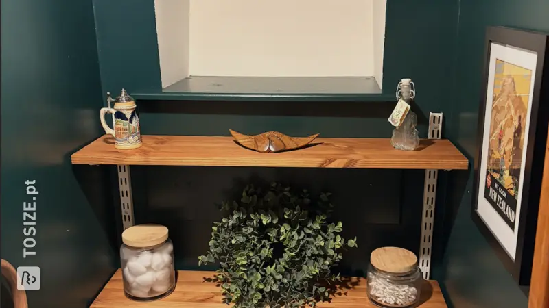 Beautiful Stained Wooden Shelves DIY, by Derek