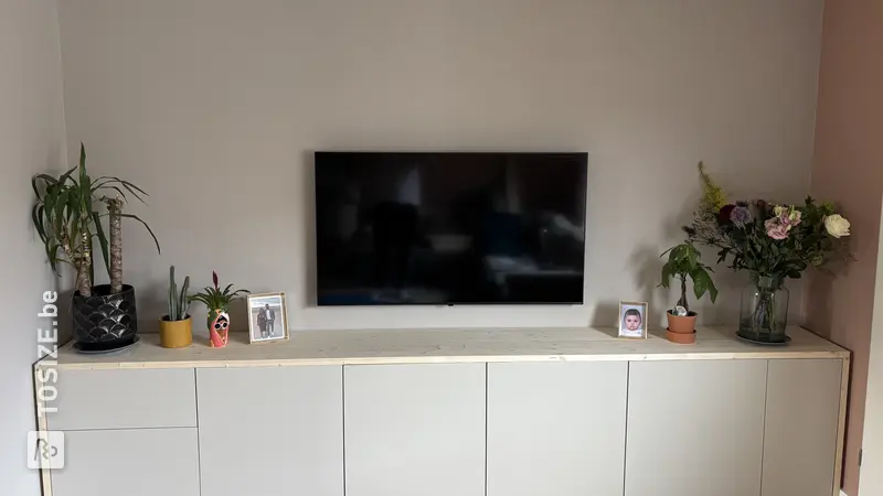 Stylish living room cabinet made of spruce timber panel, by Thomas