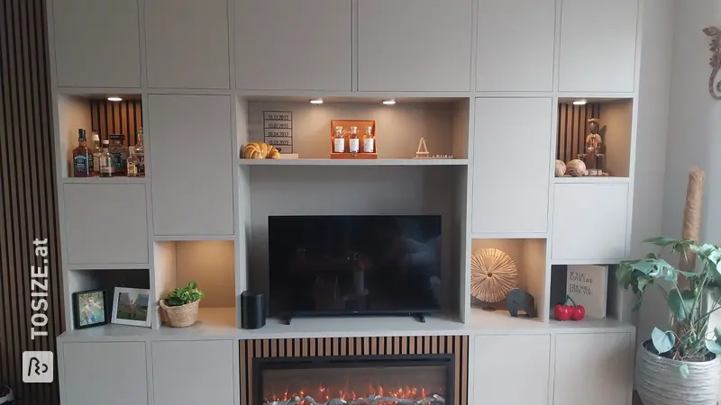 Large Wall Cabinet with Fireplace, by Annet