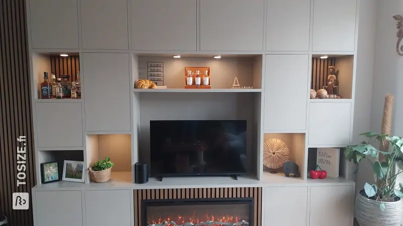 Large Wall Cabinet with Fireplace, by Annet