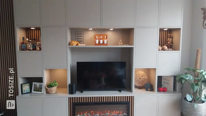 Large Wall Cabinet with Fireplace, by Annet