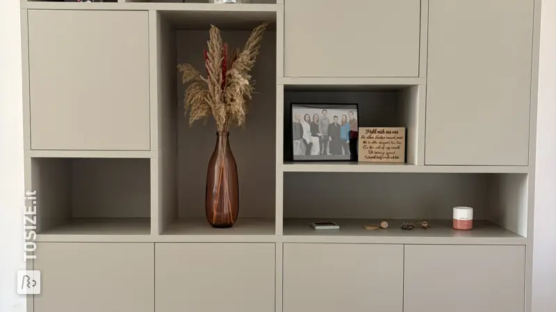 Stylish Dark Ecru Compartment Cabinet for the Living Room, by Renee