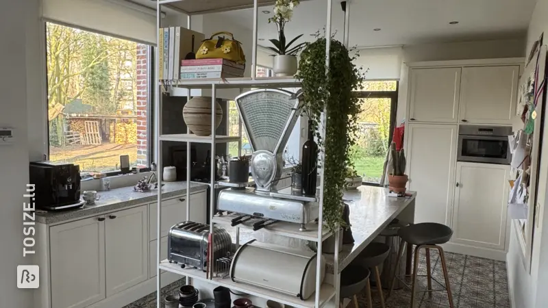 Stylish Kitchen Rack in Natural and White, by Tom