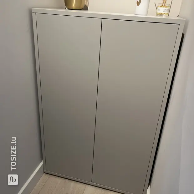 Meuble à chaussures gris avec portes
